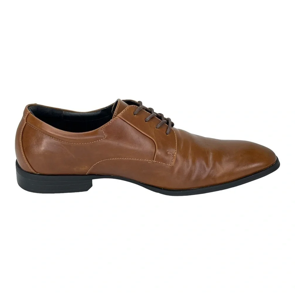 Alfani Andrew Tan Faux Leather Mens Oxfords Size 11.5M
